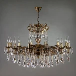 Подвесная большая люстра Ambiente by Brizzi Leon 2128/12 PB New Leaf (220V, на цепи, подсвечник, свеча)