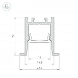 Профиль SL-COMFORT-2322-F-2000 ANOD BLACK (Алюминий) 031771 Arlight SL-COMFORT
