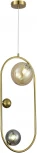Подвесной светильник ST Luce Sphere SL1515.303.02 Латунь/Янтарный,Дымчатый G9 2*5W 4000K (220V, на проводе, шарики)
