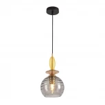 Подвесной светильник со стеклянным декором Lumion Walma 8299/1A бронза/смоки/амбер/желтый, металл/стекло E27 1*40W 220V (на проводе)
