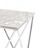 Журнальный столик Stool Group Авалон 61*61 серый мрамор сталь серебро УТ000036333