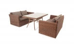 Обеденная группа плетеная из ротанга, цвет коричневый 4SIS Мокко MS22T-3-SET brown