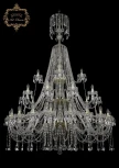 Подвесная большая люстра Art Classic 11.12 11.12.20+10+5.530.3d.XL-205.Gd.Sp (220V, хрусталь, на цепи, подсвечник, свеча)