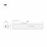 Светильник линейный встраиваемый LED MS-ORIENT-BUILT-TURN-TC-S67x300-20W Day4000 (WH-BK, 30 deg, 230V) (Arlight, IP20 Металл) 032231