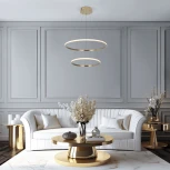 Подвесной светильник ярусный Eurosvet Collars 90264/2 латунь (регулировка яркости, LED, 220V, пульт управления, на тросе)