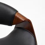 Кресло BEND орех, кож/зам черный