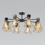 Потолочная люстра на штанге Trappola 70107/8 черный/латунь Eurosvet (220V)