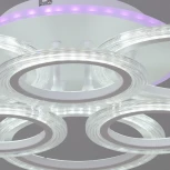 Потолочная люстра светодиодная на штанге с пультом Reluce 09812-3.3-3+3A WH (RGB) (220V, кольцо)