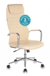 Кресло руководителя Бюрократ KB-9N/ECO бежевый эко.кожа с подголов. крестовина металл хром