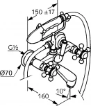 Смеситель Kludi Adlon 514414520 для ванны с душем