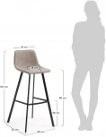 Барный стул La Forma (ex Julia Grup) Alve (Черный,Бежевый,Серый/ Пена,Металл,Сталь,Фанера)