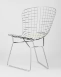 Стул обеденный Bertoia хромированный с белой подушкой УТ000004219