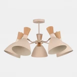 Потолочная люстра на штанге Evoluce SLE1256 Бежевый/Бежевый, Светлое дерево, Золотистый E14 5*40W (220V)