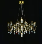 Подвесная люстра светодиодная с пультом и хрустальными подвесками K9 MyFar Ileria MR2653-57P-50СD