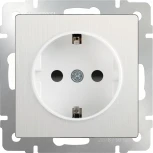 Розетка с заземлением и шторками (перламутровый рифленый) Werkel W1171113 (a051188)