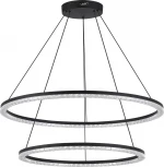 Подвесной светильник ярусный ST Luce SL1018 SL1018.403.02 черный/прозрачный LED 2*96W 4000K кольцо (220V, на тросе, кольцо)