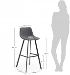 Барный стул La Forma (ex Julia Grup) Alve (Черный/ Пена,Сталь,Фанера)
