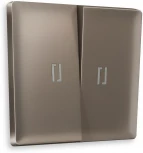 Лицевая панель Ambrella Volt ALFA (Темная бронза матовый) для 2-клавишных выключателей с подсветкой QUANT AP6340