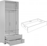 Зефир Шкаф двухдверный 108.01 Mebelson (ЛДСП,ПВХ,МДФ,Металл/Светлое дерево,Розовый) арт.UL.108-M.103.01.3095