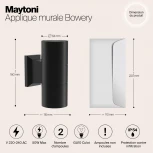 Настенный светильник уличный Maytoni Bowery O574WL-02B (220V, IP54)