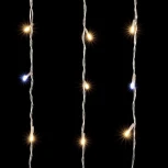 Гирлянда Занавес 2 x 2 м Тепло-Белый с Мерцанием Белого Диода 220В, 400 LED, Провод Прозрачный ПВХ, IP54