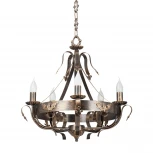 Подвесная люстра Vitaluce V1350/5 (220V, ковка, на цепи, свеча, круглые)