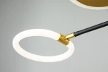 Люстра потолочная светодиодная на штанге Cassiopeia 10247/8 LED LED*63W Black/Gold (регулировка яркости, 220V, пульт управления, кольцо)