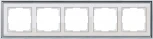 Рамка на 5 постов (хром/белый) W0051331 (a051199)