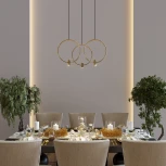 Подвесной светильник светодиодный Eurosvet Layla 50257/3 LED черный/ латунь (220V, на проводе)