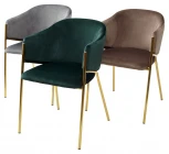 Стул DILL BLUVEL-78 GREEN, велюр/ золотой каркас