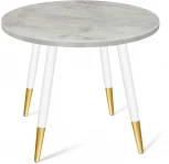 Стол SHT-TU14/80 МДФ белый муар/золото/бетон светлый от фабрики Sheffilton