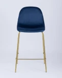 Стул полубарный Stool Group Валенсия велюр синий золотые ножки УТ000004426