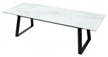 Стол Франк 200 БЕЛЫЙ МРАМОР, стекло / ЧЕРНЫЙ
