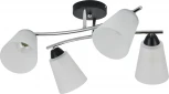 Потолочная люстра на штанге Escada Lavatera 2132/4P 4х60Вт E27, металл/стекло, хром/черный, матовый плафон (220V)