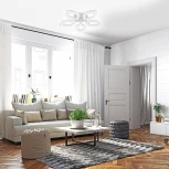 Потолочная люстра светодиодная Escada Aquarius 10289/5LED 62Вт, с ПДУ, металл/акрил, белый/прозрачный (220V)