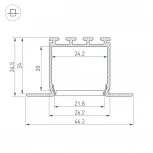 Профиль PLS-LOCK-H25-FM-2000 ANOD (Алюминий) 016447 Arlight