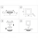 Рамка для одного встраиваемого светильника Lightstar Intero, квадрат, черный
