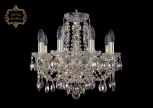 Подвесная люстра с хрустальными подвесками Art Classic 11.21 11.21.8.141.Gd.Sp.R801 (220V, на цепи, подсвечник, свеча)