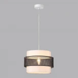 Подвесной светильник Lumion Animaisa 8002/1A белый, черный металл/металл, текстиль Е27 60W 220V (на проводе, круглые)