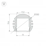 Профиль PDS-R-2000 ANOD (Алюминий) 012093 Arlight