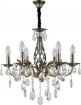 Подвесная люстра Escada Okere 2107/6P 6x40Вт E14, металл/хрусталь, античная бронза/прозрачный (220V, подвески, на цепи, подсвечник, свеча)