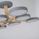 Потолочная люстра Wi-Fi на штанге Turna L8 Grey By ImperiumLoft Turna-B01 (LED, 220V, голосовое управление, умный дом - Алиса)