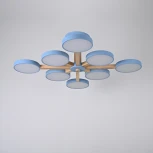 Потолочная люстра Wi-Fi на штанге Turna L8 Blue By ImperiumLoft Turna-B01 (LED, 220V, голосовое управление, умный дом - Алиса)