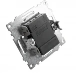 Выключатель двухклавишный (серебро) Stekker Катрин 39578