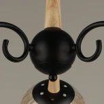 Потолочная люстра на штанге Reluce 04886-0.3-03 BK+WOOD (220V, шар)