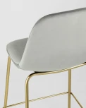 Стул полубарный Stool Group Валенсия велюр серый золотые ножки УТ000004428