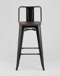 Стул полубарный Stool Group TOLIX WOOD со спинкой черный глянцевый УТ000000843