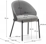 Стул Eamy светло-серый из шпона ясеня с черной отделкой La Forma (ex Julia Grup) арт.150951