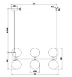 Подвесной светильник Maytoni Ring MOD013PL-06B (220V, на тросе, шарики, молекулы)