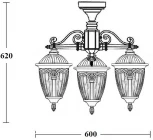 Потолочный светильник уличный Oasis Light FES 86370A 3 02 Bl (220V, фонарь, IP44)